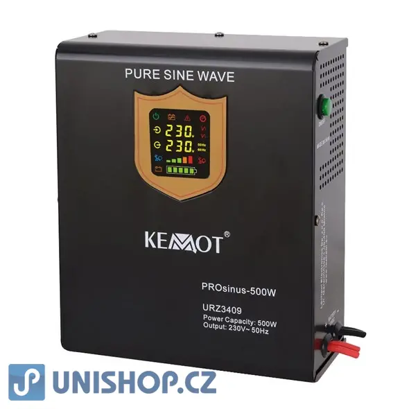 Zdroj záložní (měnič) KEMOT PROsinus 500W 12V nástěnný pro čerpadla