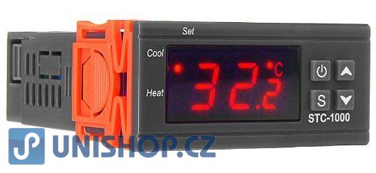 Digitální termostat STC-1000, rozsah -50 ~ +99°C, napájení 230VAC