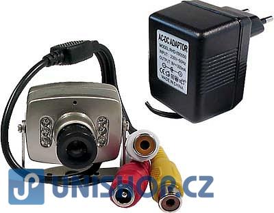 Minikamera color CMOS 1/3" PAL-CCIR,20x20x14mm; včetně zdroje