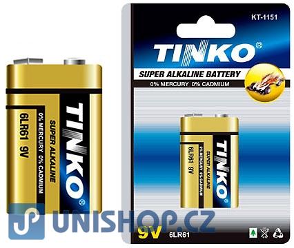 Baterie TINKO 9V(6F22) alkalická-blistr