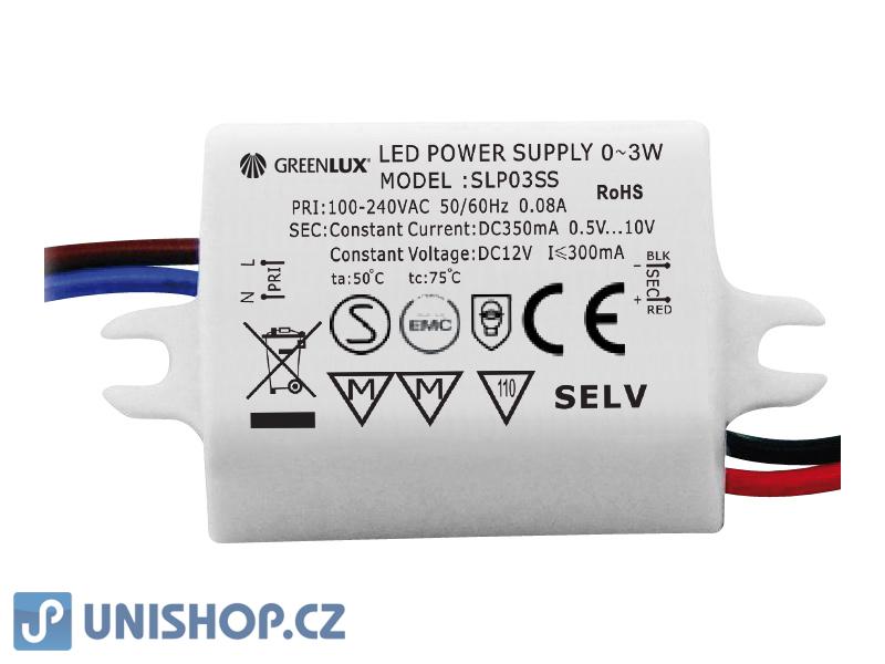 Elektronický transformátor 12V/3W DRIVER pro LED osvětlení
