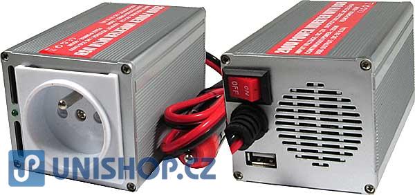 Měnič 12V/230V+USB 200W,modifikovaná sinus,CARSPA