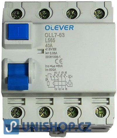 Proudový chránič ID 400V/25A-30mA 3fázový na DIN lištu