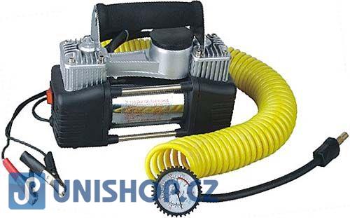 Kompresor 12V 2píst+spirál.hadice 8m,10Bar,85l/min