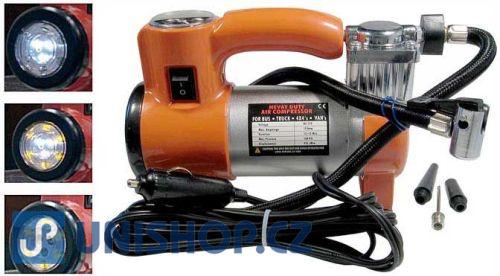 Kompresor 12V kovový + svítilna LED