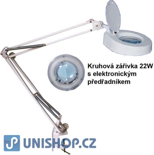 Stolní lupa se zářivkou,8 dioptrií,se svorkou