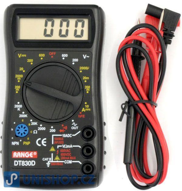 Multimetr DT830D RANGE s prozváněčkou
