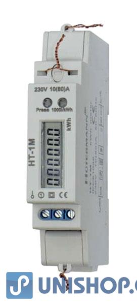 Elektroměr 1F na DIN lištu jednofázový HT-1YDM digitální (V-A-kW-KWh)