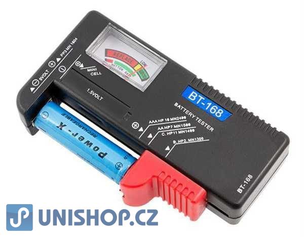 Tester baterií -R3, R6, R20, R14, 9V