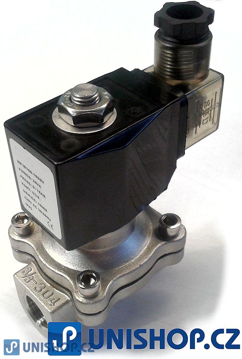 Ventil MP-W160-10SV, NC, 3/8", 24V AC, dvoucestný nerez (0-10bar)