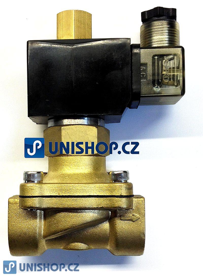 Ventil MP-W250-25VK, NO, 1", 12V AC, dvoucestný mosazný, (0-10bar)