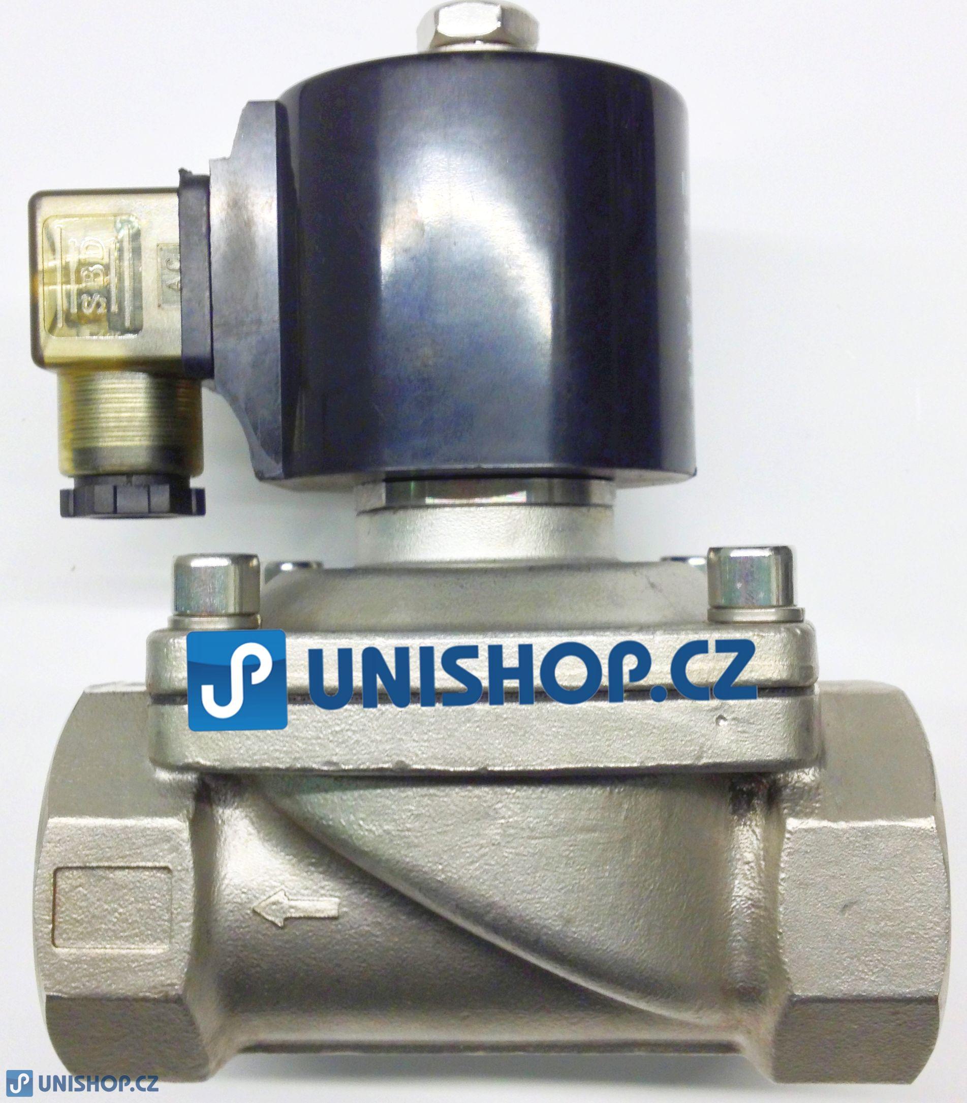 Ventil MP-W400-40SV, NC, 1 1/2",24V AC, dvoucestný nerezový, (0-10bar)
