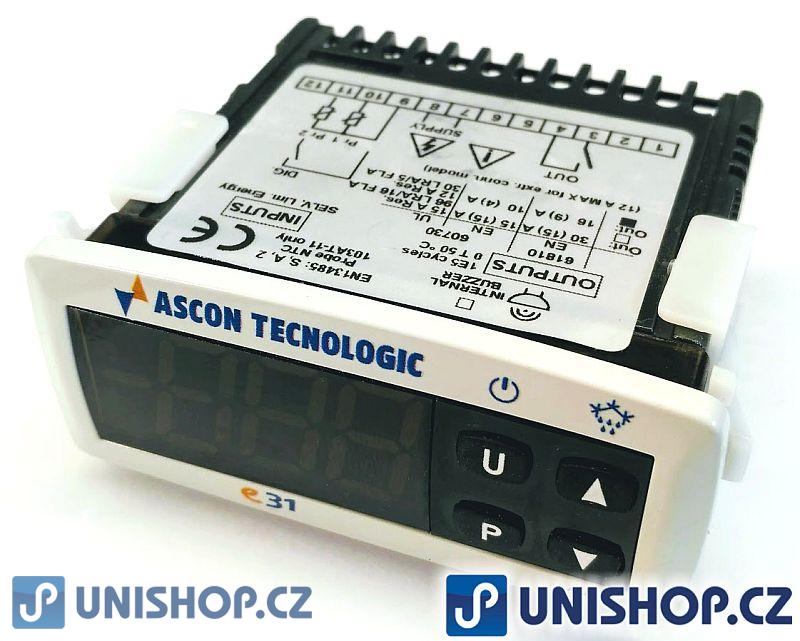 Digitální panelový termostat Tecnologic E31 DRBVVIW-E s napájením 230V