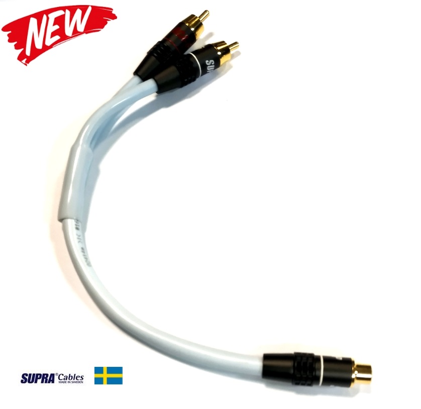 SUPRA Y-LINK 1RCA - 2RCA F-M BLUE 25CM