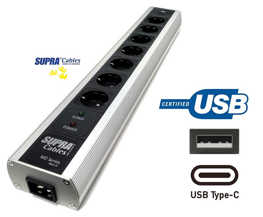 SUPRA Mains Block MD07-EU/SP with USB A/C
